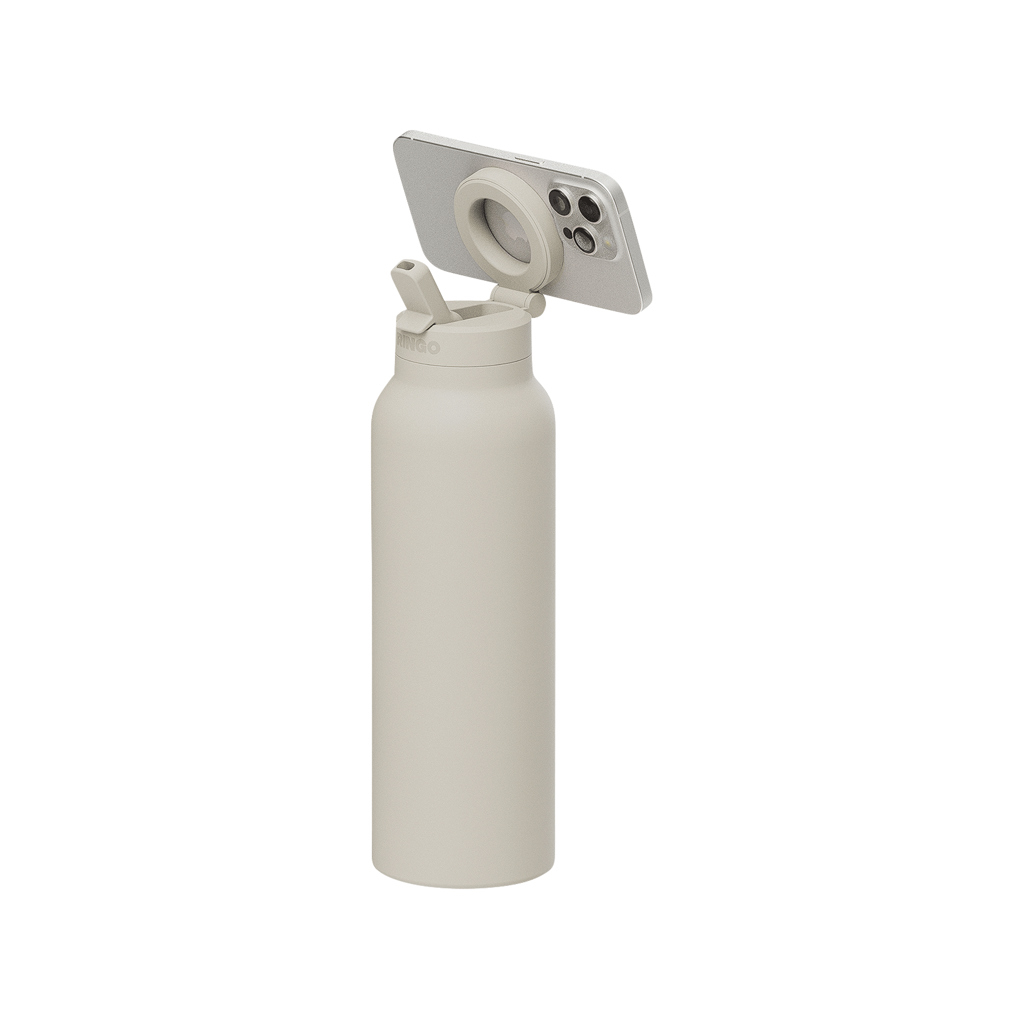 Gourde publicitaire 710 ml avec support magnétique Ringo Pro Blanc cassé
